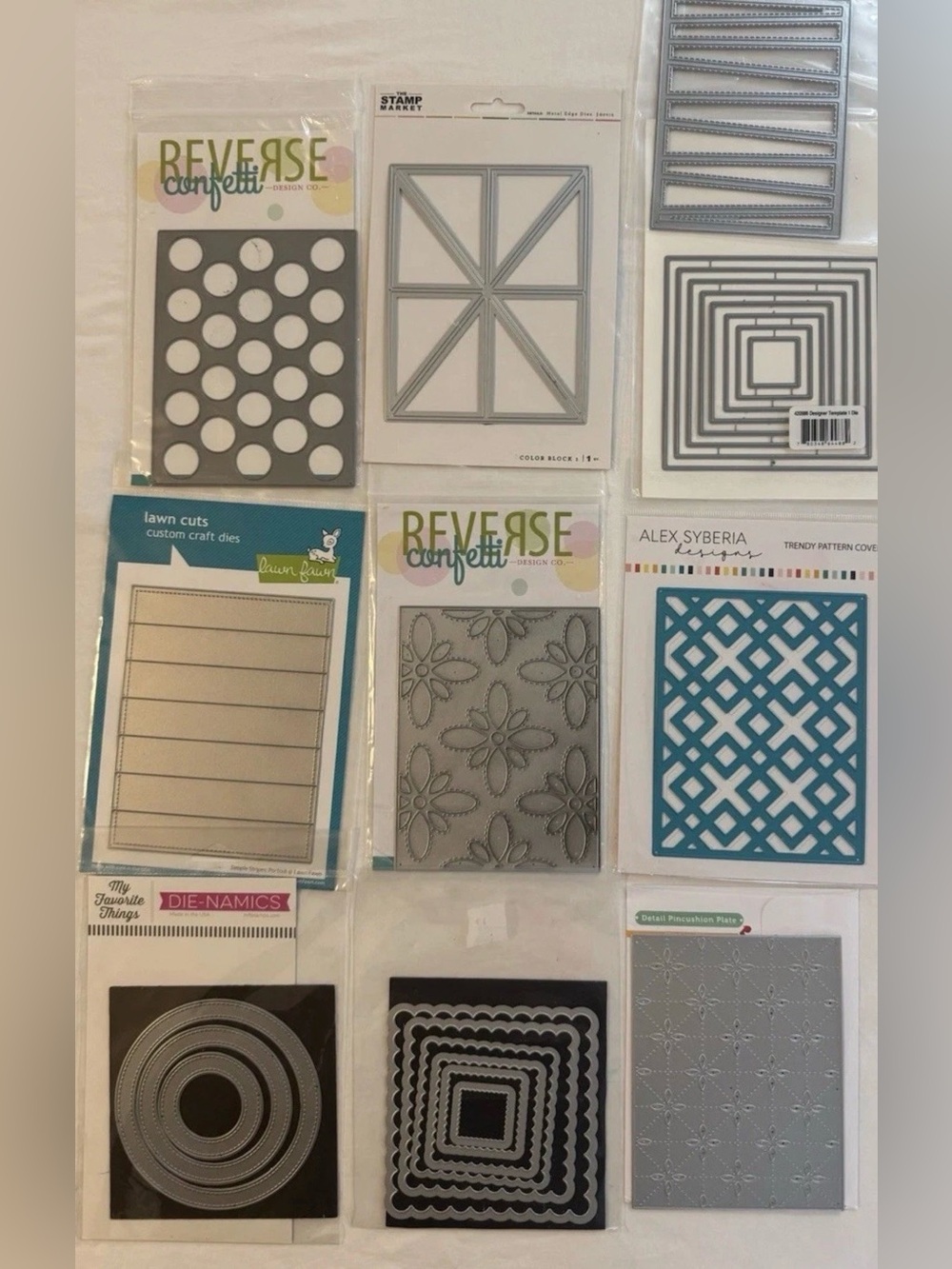 10 Sets Of Scrapbooking Cardmaking Crafting Dies Sets Squares Circles Patterns